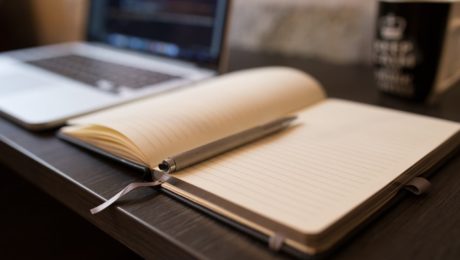 laptop and book
